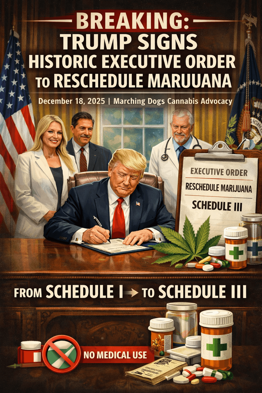 Trump Signs Executive Order to Reschedule Marijuana to Schedule III