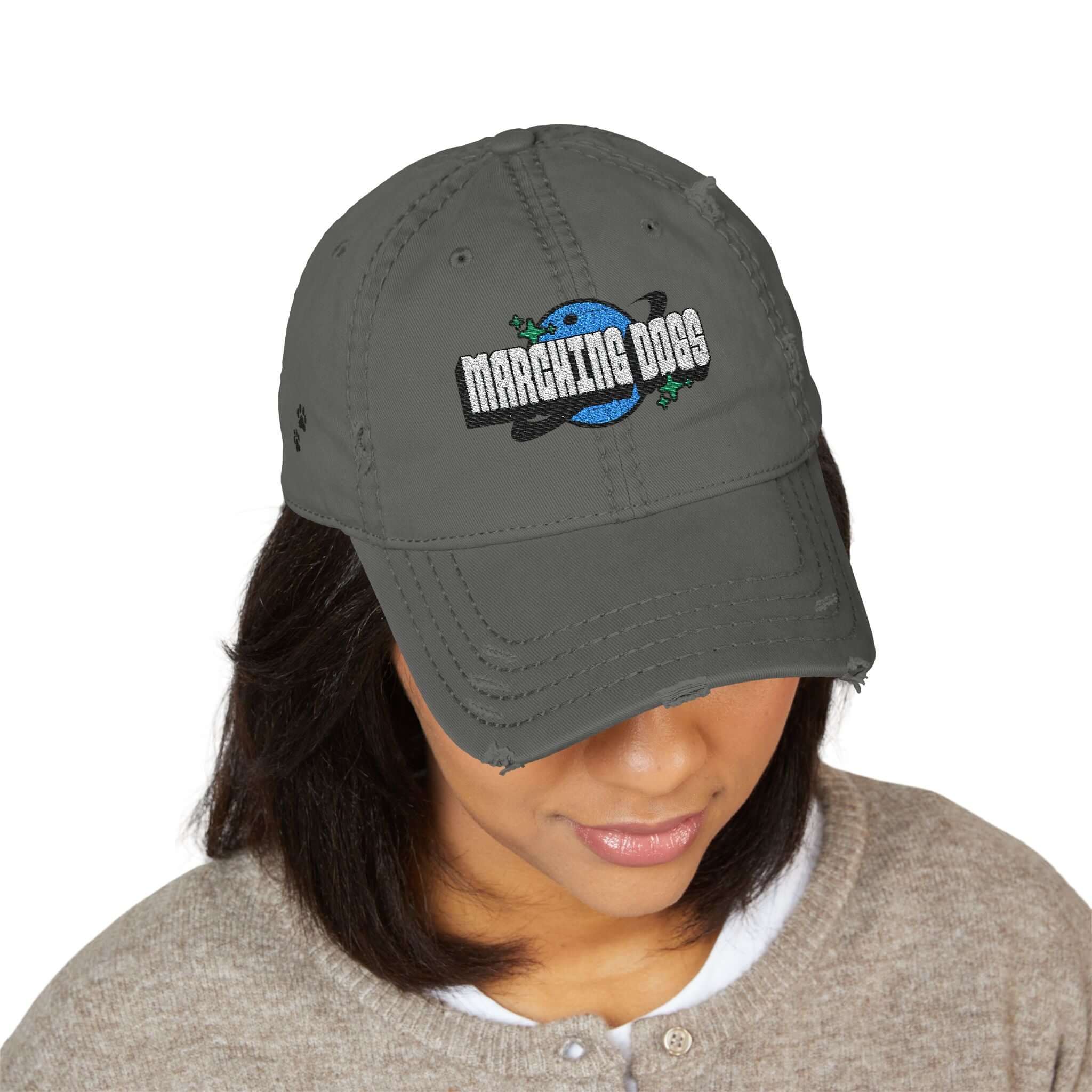 Marching Dogs 'WORLD' Distressed Dad Hat