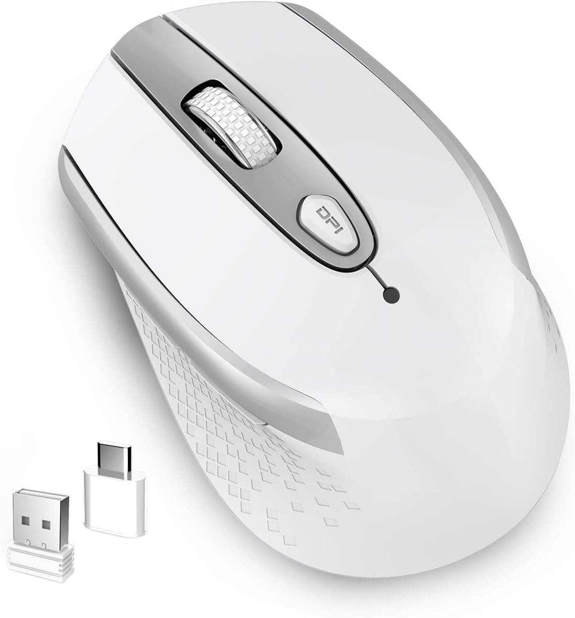 Wireless Computer Mouse, 2.4G Ergonomic Optical Mouse, 6 Buttons, Silent Mouse with USB Receiver and 3 Adjustable DPI Computer Mouse for Laptop, Desktop, Mac, PC