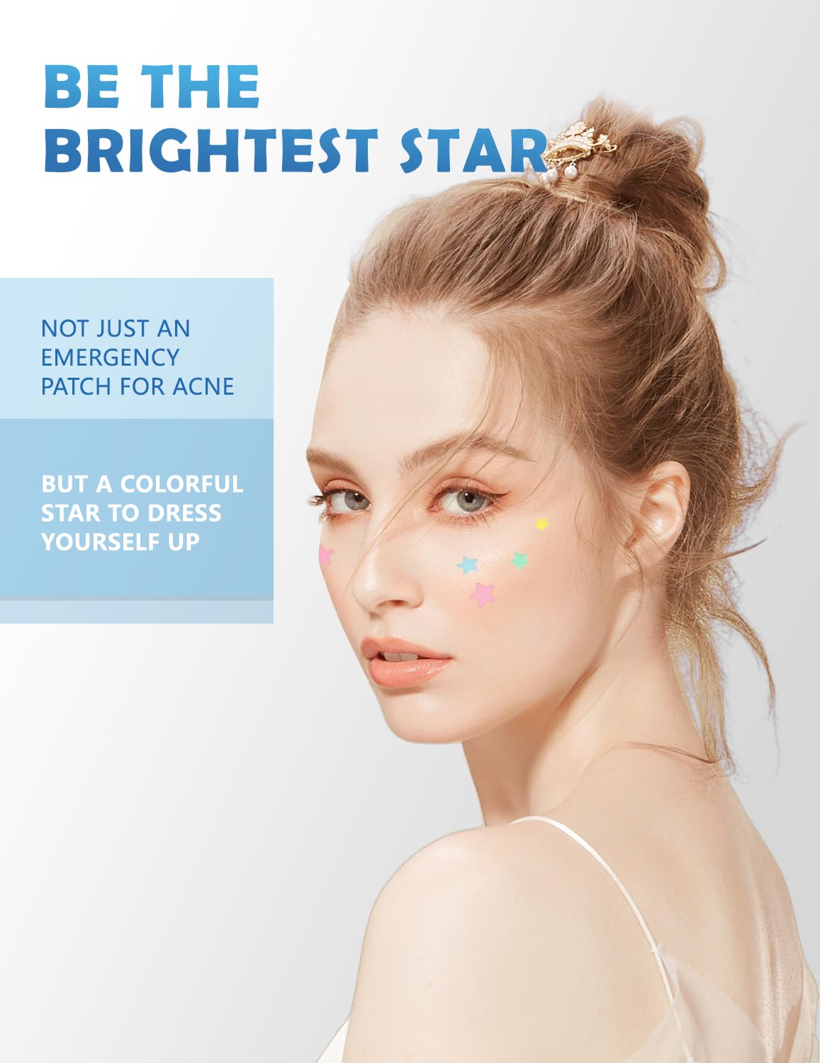 Pimple Patches for Face, 255 Pcs 5 Colors & 5 Sizes(8,10,12,14,16mm) Acne Patches Hydrocolloid Precise Matches Different Size, Cute Star Spot invisible Zit Covering, Absorbing Cover, Tea Tree