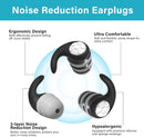 Ear Plugs for Sleeping Noise Cancelling, Soft Silicone Reusable Earplugs for Noise Reduction Earplug Sound Blocking for Sleep Snoring Study Concerts, M-normal, Gray-black