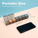 Weekly Pill Organizer Travel Pill Organizer Pill Box 7 Day Large Compartments Portable Easy to Clean for Vitamin Fish Oil Cod Liver Oil Medicine Supplements 2pcs Black+White