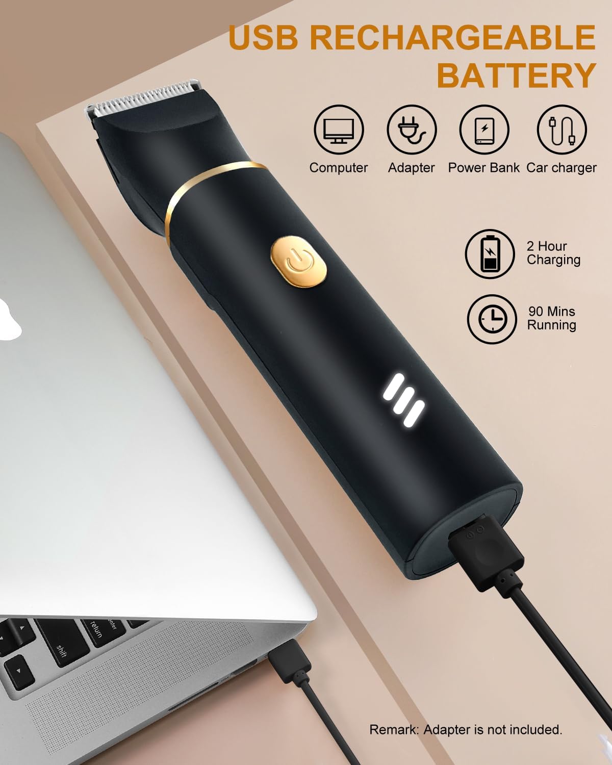 Manscape Trimmer for Men-3 in 1 Electric Groin Groomer,IPX7 Waterproof,Body Hair Trimmer for Ball/Pubic/Chest/Beard/Nose Hair Trimmer,USB-C Charging, Gifts for Him Dad