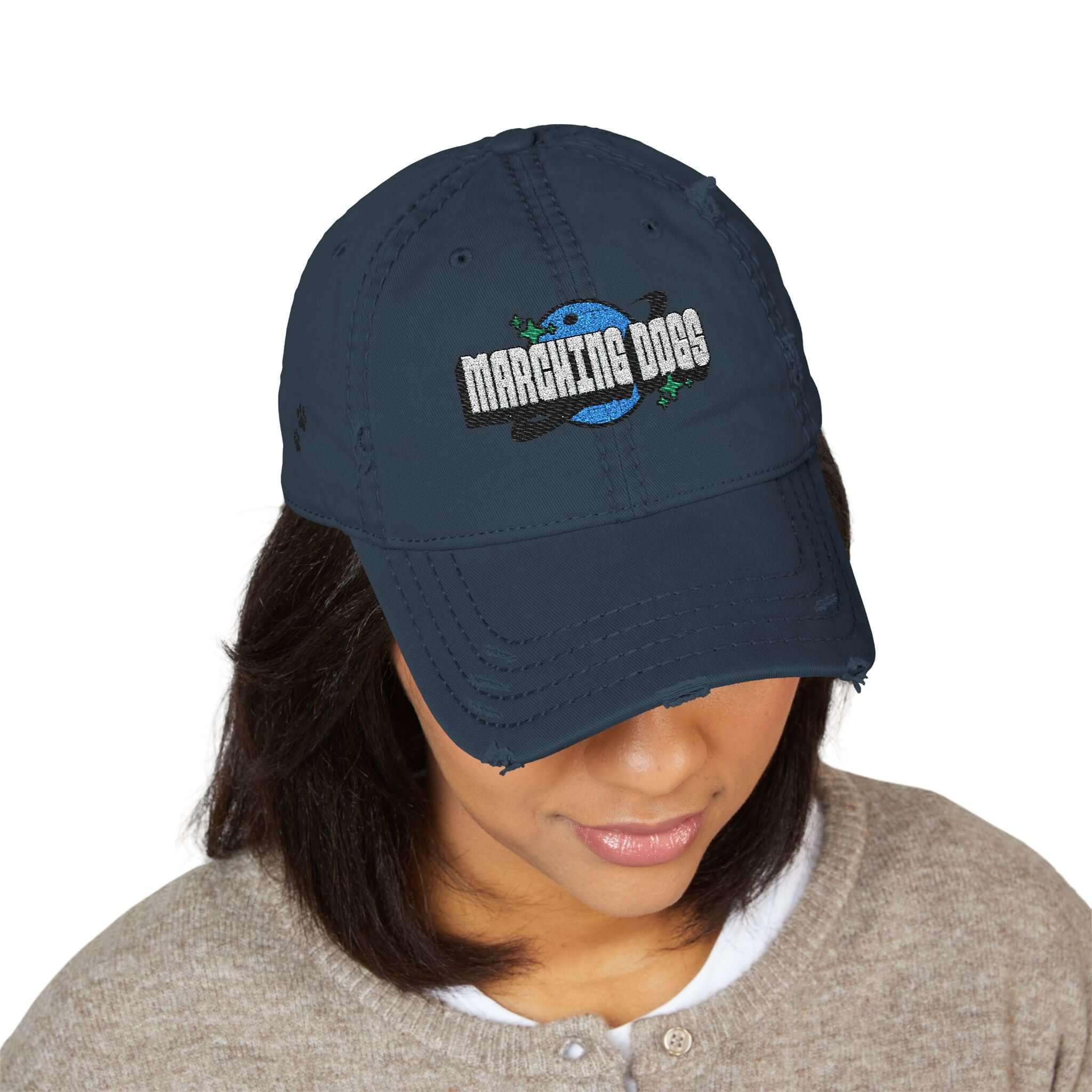 Marching Dogs 'WORLD' Distressed Dad Hat