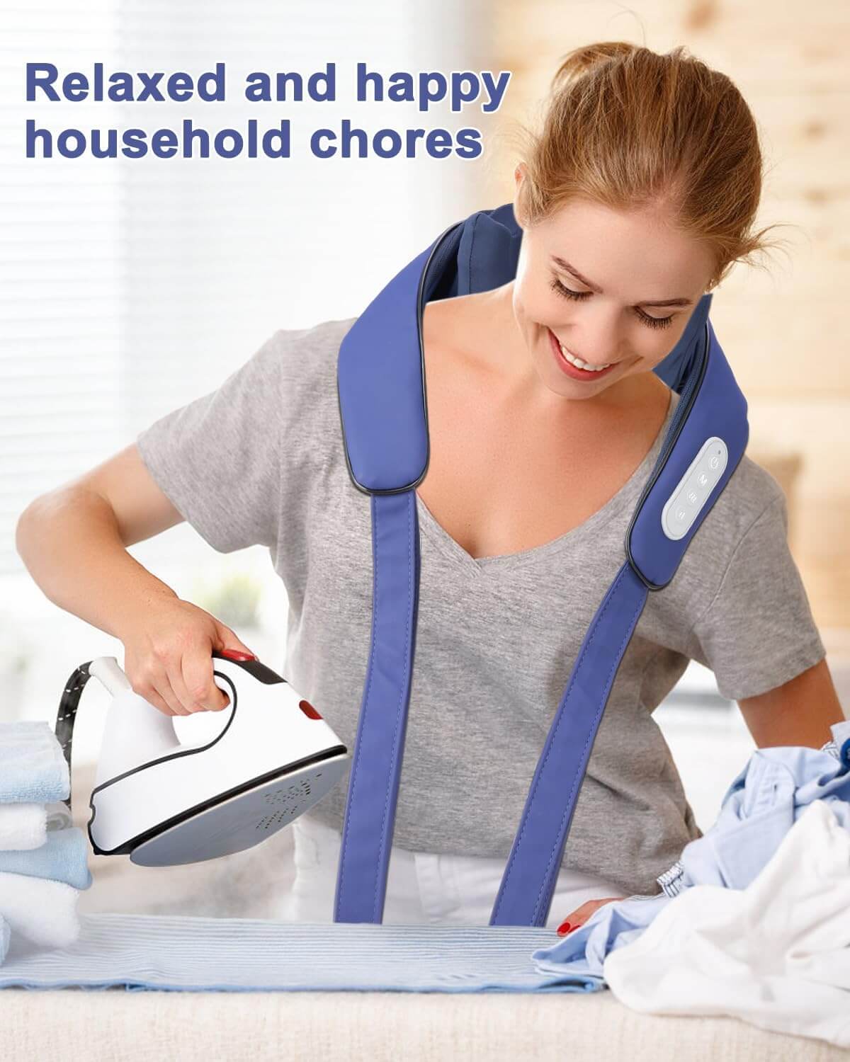 Neck Massager with Heat, Cordless Neck Massager Deep Tissue 4d Neck and Shoulder Massager for Relaxation-Adjustable Shoulder，Massagers for Neck and Shoulder with Heat Gifts for Male and Female