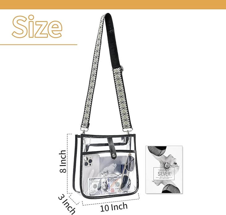 INICAT Clear Stadium Crossbody Shoulder Bag