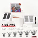 Mayhug Lash Clusters Individual Lashes Lash Extension Clusters 160 Pcs Cluster Lashes D Curl Volume Lash Clusters 8-18mm Wispy False Eyelash Reusable, DIY False Eyelashes Extensions Clusters (Wonder)