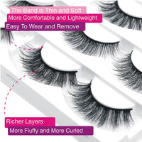 Eliace False Eyelashes Natural look Cat Eye Lashes Wispy Strips,6D Volume Mink lashes 30 Pairs 10 Mixed Styles Fake Eyelashes Pack,Wispy Eyelash Soft Reusable Dramatic Fluffy Beauty Lash Wholesale