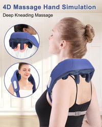 Neck Massager with Heat, Cordless Neck Massager Deep Tissue 4d Neck and Shoulder Massager for Relaxation-Adjustable Shoulder，Massagers for Neck and Shoulder with Heat Gifts for Male and Female
