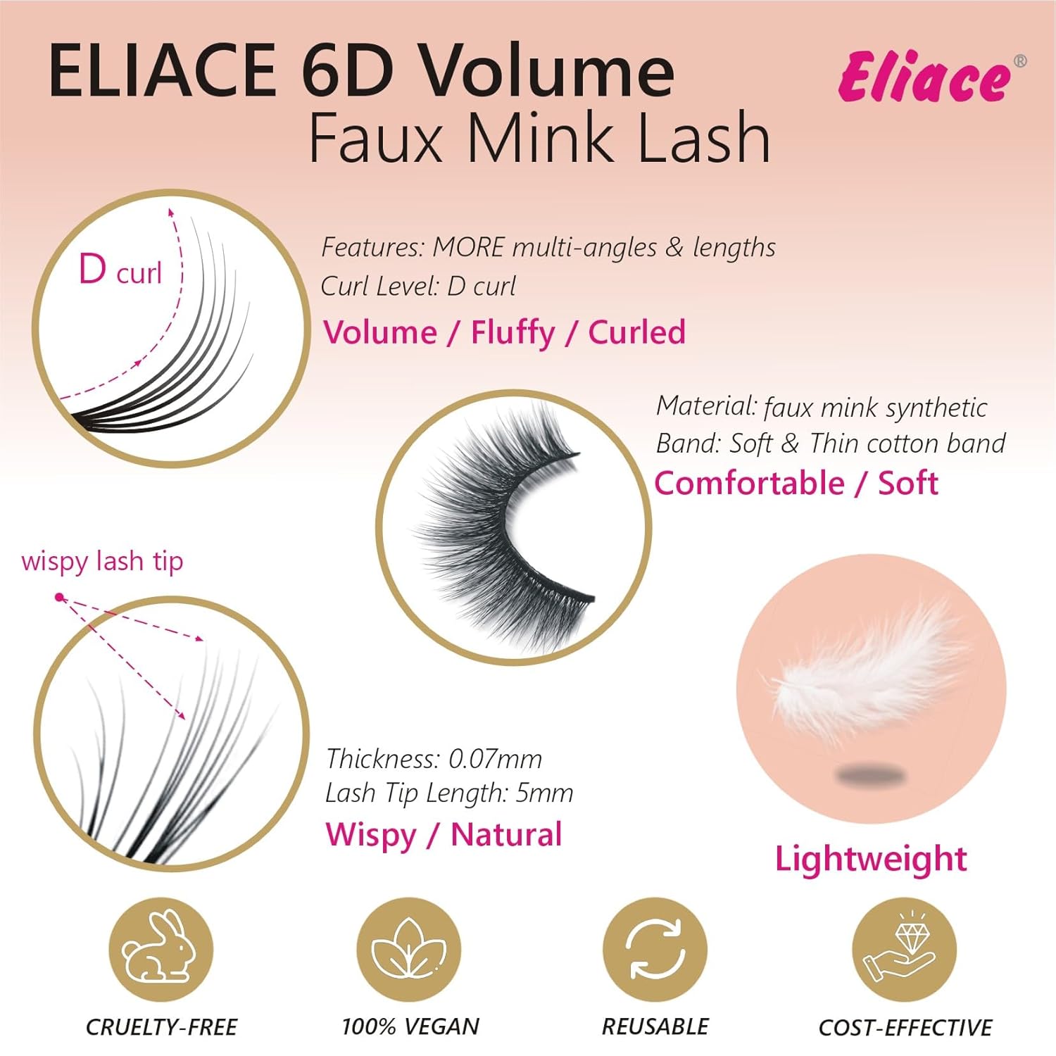 Eliace False Eyelashes Natural look Cat Eye Lashes Wispy Strips,6D Volume Mink lashes 30 Pairs 10 Mixed Styles Fake Eyelashes Pack,Wispy Eyelash Soft Reusable Dramatic Fluffy Beauty Lash Wholesale