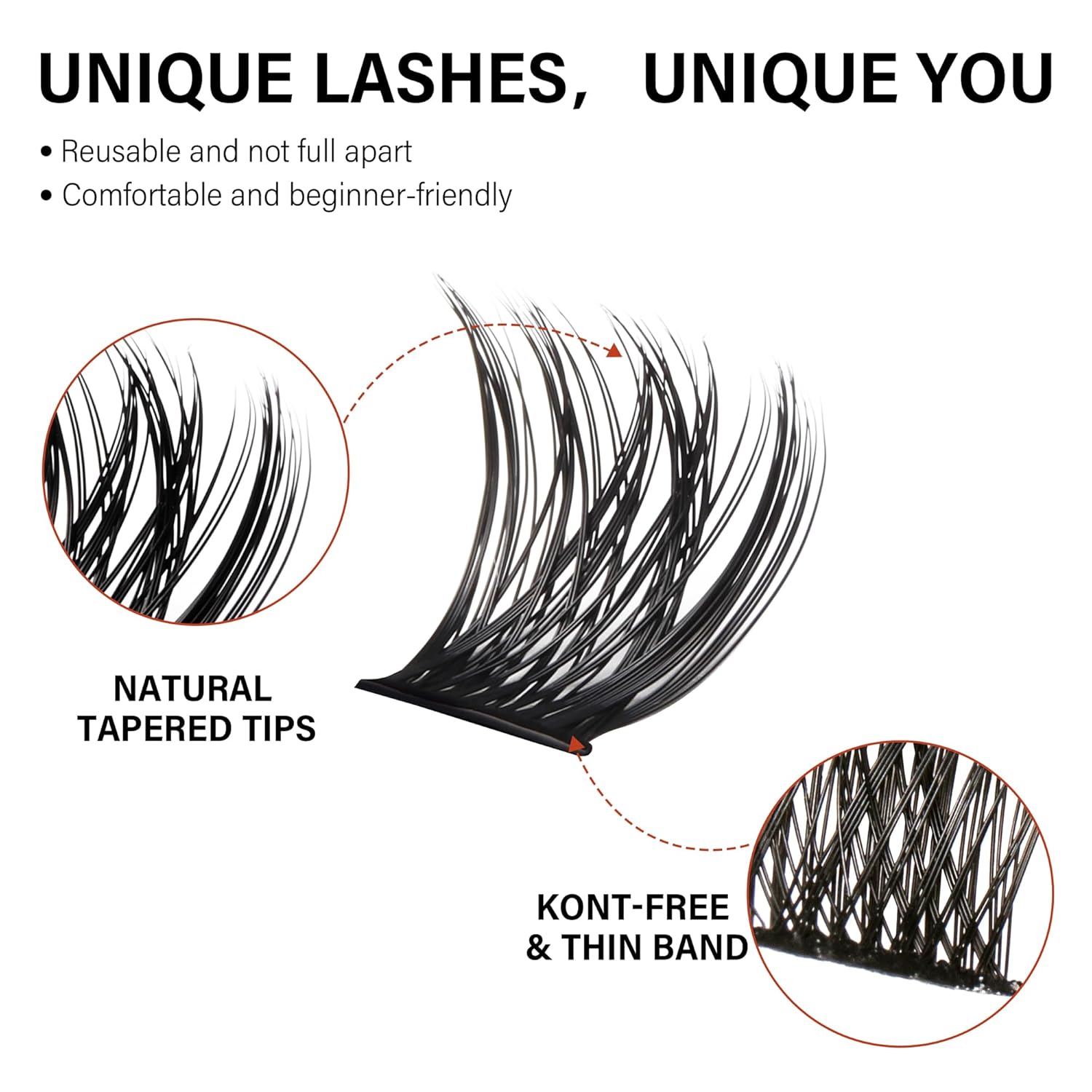 VYRILA Lash Cluster 132pcs Individual Lashes,8-16mm Diy Lash Extension,C Curl Lash Clusters Wispy,3D Natural Lash Clusters Look Like Eyelash Extension DIY at Home (Orange Whisper-C-8-16mix)