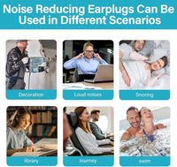 Ear Plugs for Sleeping Noise Cancelling, Soft Silicone Reusable Earplugs for Noise Reduction Earplug Sound Blocking for Sleep Snoring Study Concerts, M-normal, Gray-black