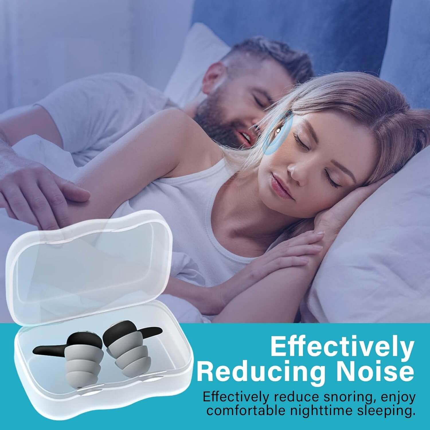 Ear Plugs for Sleeping Noise Cancelling, Soft Silicone Reusable Earplugs for Noise Reduction Earplug Sound Blocking for Sleep Snoring Study Concerts, M-normal, Gray-black