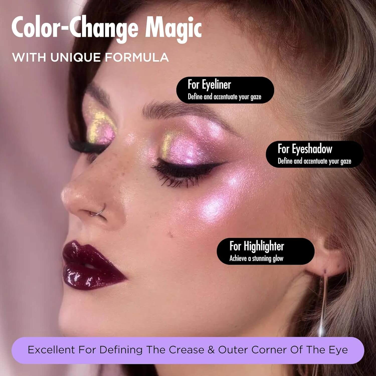 Single Pink Glitter Eyeshadow Palette