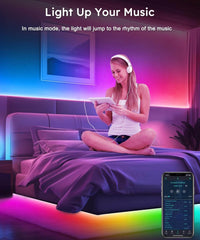 Smart TV LED Backlight,32.8FT ICRGB LED Lights for TV,with Remote and App Control, Music Sync Color Changing Strip Lights,USB Powered,for Gaming Room,PC