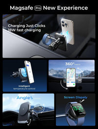 2 in 1 for 18W MagSafe Car Mount Charger [2024 Upgrade] Wireless Car Vent Charger Magnetic Car Phone Holder Mount for iPhone Car Accessories for iPhone 15 14 13 12 Pro Max Plus Apple Watch