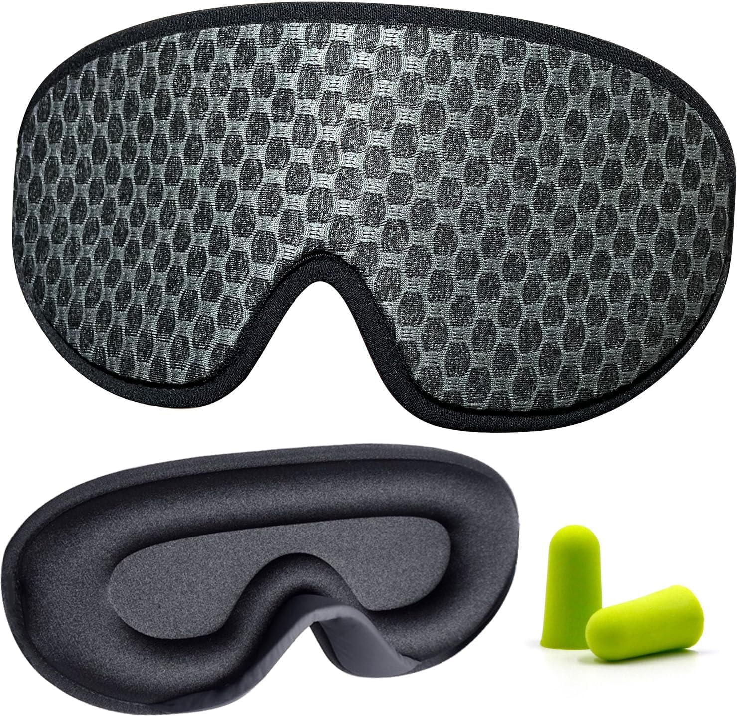 Dr. DRACLISS Sleep Mask,Sleep Eye Mask for Men Women,3D Contoured Memory Foam Eye Mask for Sleeping,100% Light Blocking Sleeping Mask,Zero Pressure Sleeping Blindfold for Travel Noon Break and Yoga (Black)