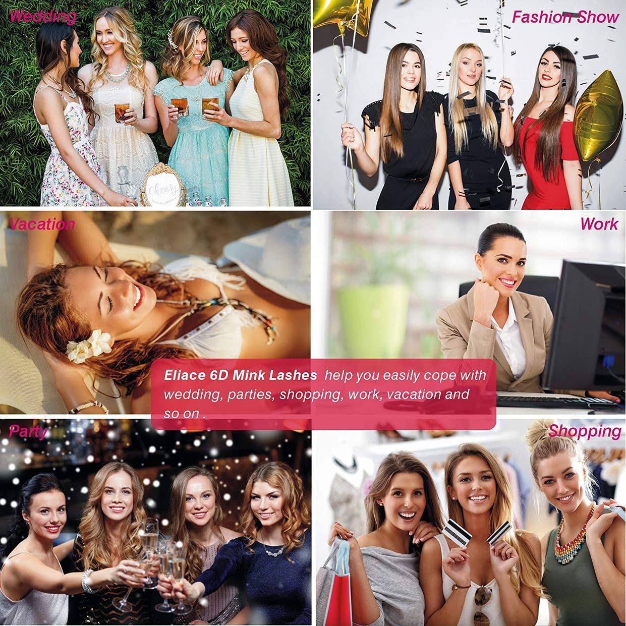 Eliace False Eyelashes Natural look Cat Eye Lashes Wispy Strips,6D Volume Mink lashes 30 Pairs 10 Mixed Styles Fake Eyelashes Pack,Wispy Eyelash Soft Reusable Dramatic Fluffy Beauty Lash Wholesale