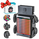 Game Storage Tower Compatible With Nintendo Switch, Nintendo Switch Stand Holder, Game Disk Rack, Controller Organizer, Switch Holder Stand for Gamers (Black)