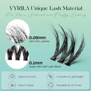 VYRILA Lash Clusters 0.05mm Individual Lashes, 3D Wispy Lashes Clusters, 0.1mm Super Thin Band Resuable Natural Lashes,C Curl Faux Mink Lashes,108pcs Lash Extension (Green Cozy-C-0.05-8-16mix)
