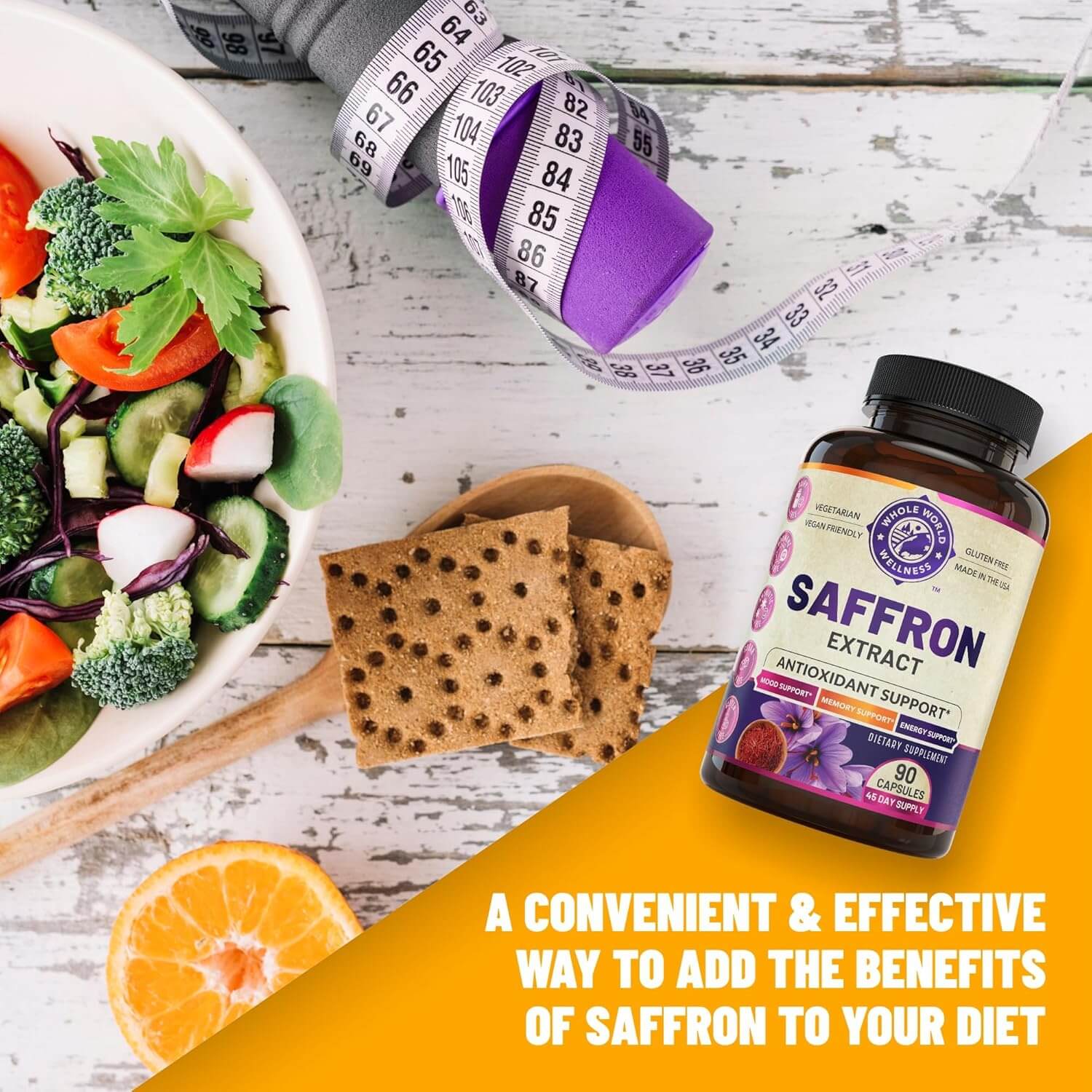 Pure Saffron Extract - Supports Weight and Appetite Health, Mood, Focus, Memory, Digestion, Eye, Skin and Brain Health. NSF Certified Saffron Supplements for Women and Men, 45-Day Supply