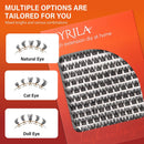 VYRILA Lash Cluster 132pcs Individual Lashes,8-16mm Diy Lash Extension,C Curl Lash Clusters Wispy,3D Natural Lash Clusters Look Like Eyelash Extension DIY at Home (Orange Whisper-C-8-16mix)