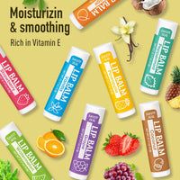 Lip Balm, 8 Pack Natural Bulk with Vitamin E & Coconut Oil, Moisturizing Dry Cracked Lips Protection, 8 Flavors - Stocking Stuffers