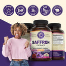 Pure Saffron Extract - Supports Weight and Appetite Health, Mood, Focus, Memory, Digestion, Eye, Skin and Brain Health. NSF Certified Saffron Supplements for Women and Men, 45-Day Supply