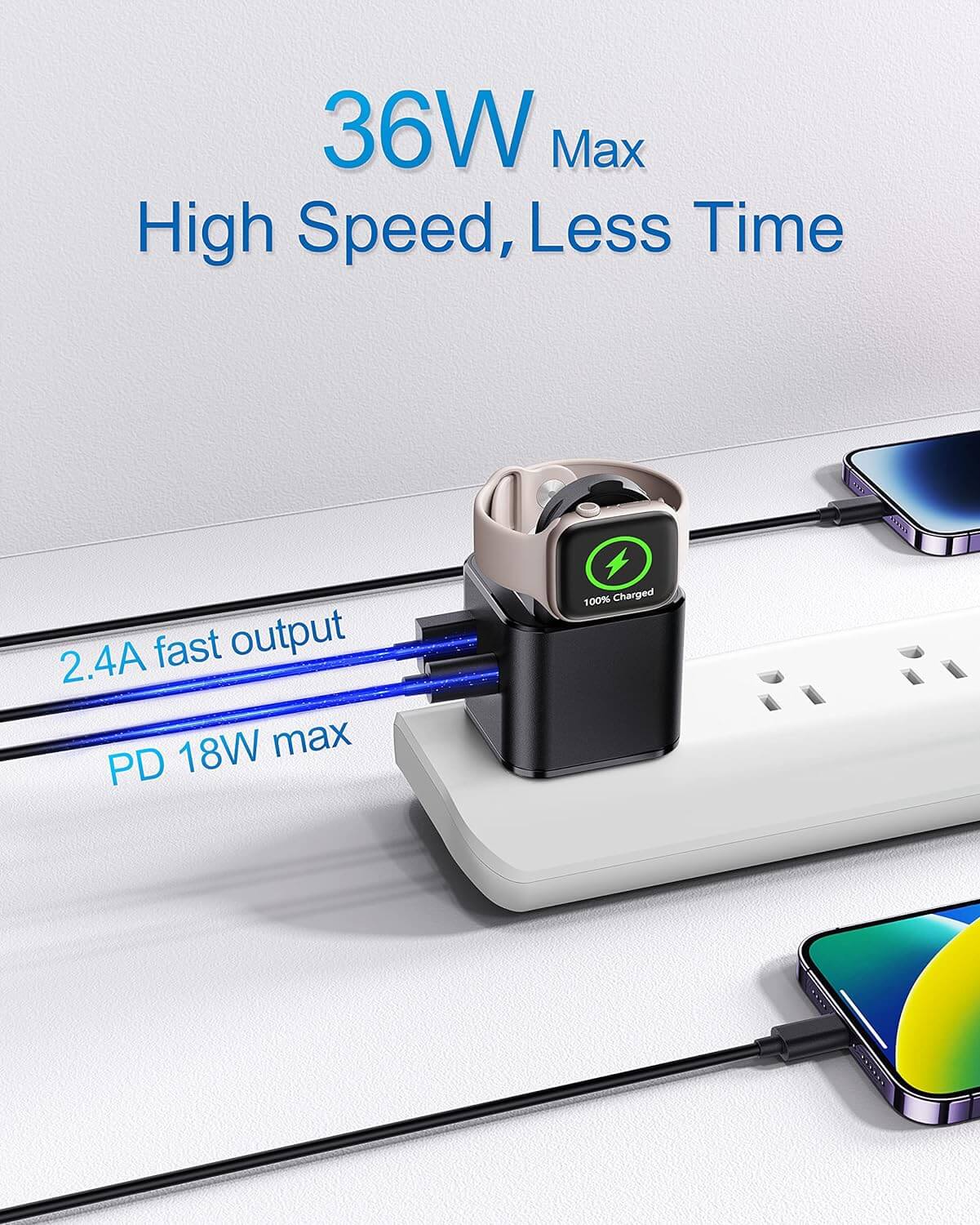 Apple Charging Block with Built-in Watch Charger