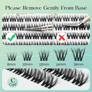 VYRILA Lash Clusters 0.05mm Individual Lashes, 3D Wispy Lashes Clusters, 0.1mm Super Thin Band Resuable Natural Lashes,C Curl Faux Mink Lashes,108pcs Lash Extension (Green Cozy-C-0.05-8-16mix)