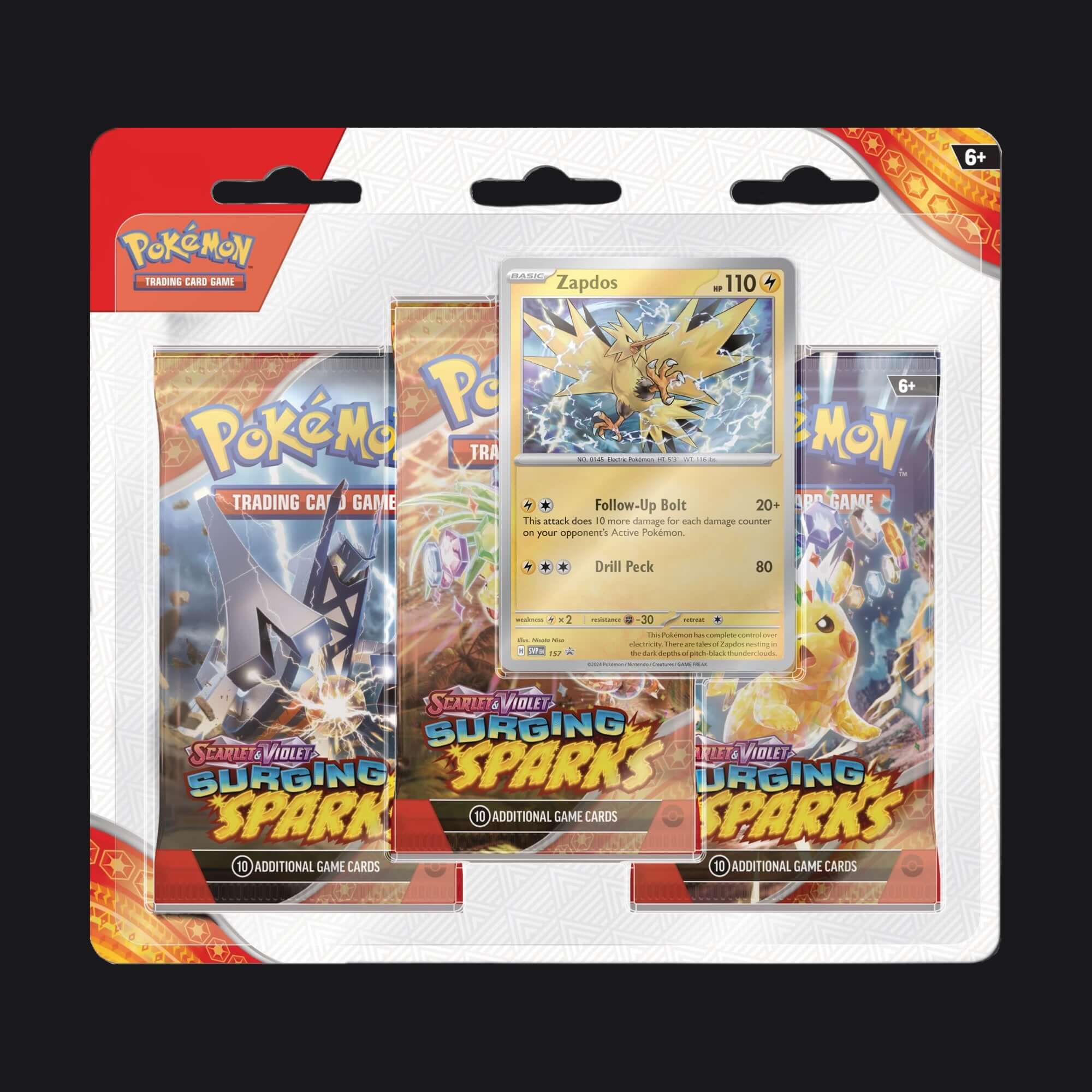 Pokémon Surging Sparks 3 Pack Blisters