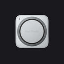 Silver Mac Studio computer on a white background