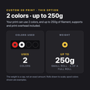 Custom 3D Print option: 2 colors, up to 250g
